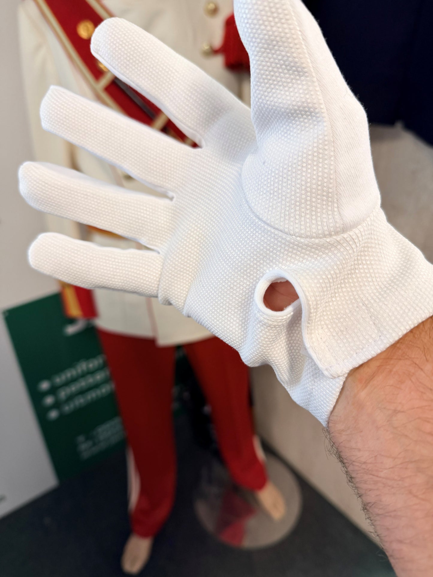 Katoenen anti-slip handschoenen wit