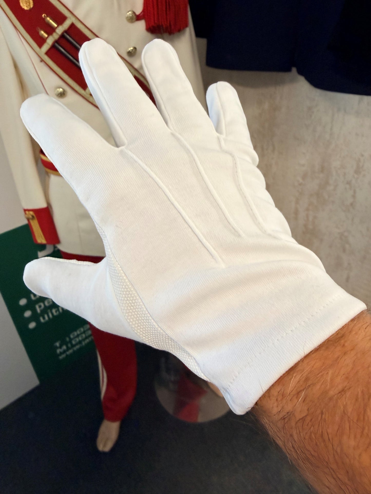 Katoenen anti-slip handschoenen wit