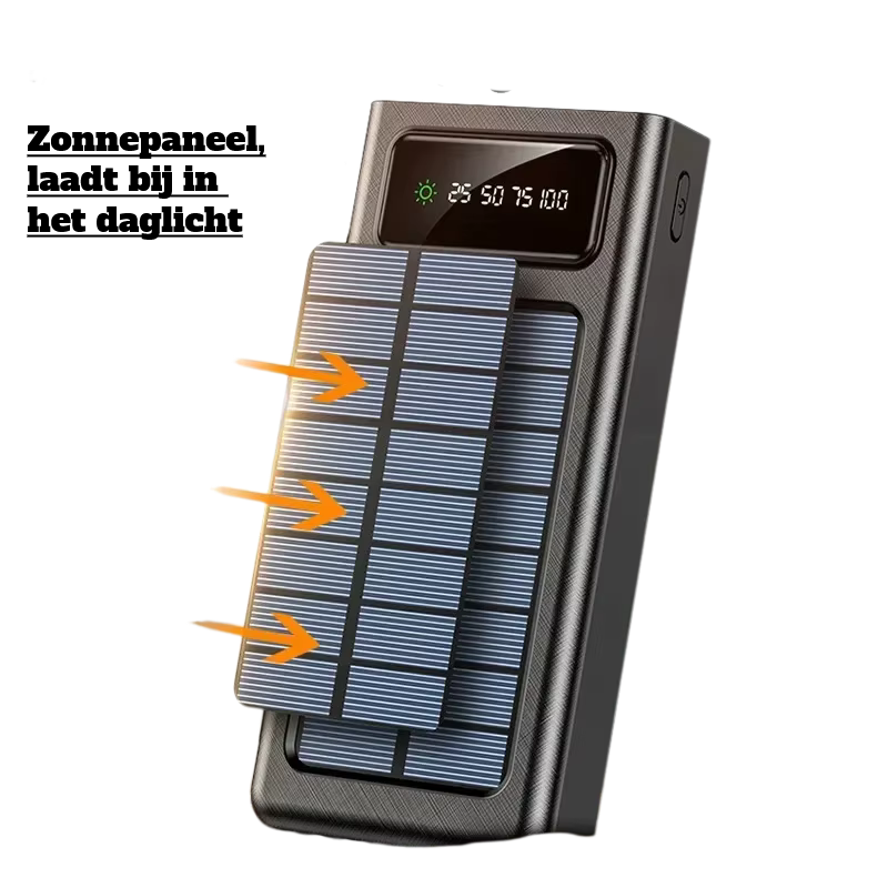 Solar Powerbank 20.000 mAh – noodstroom voor onderweg