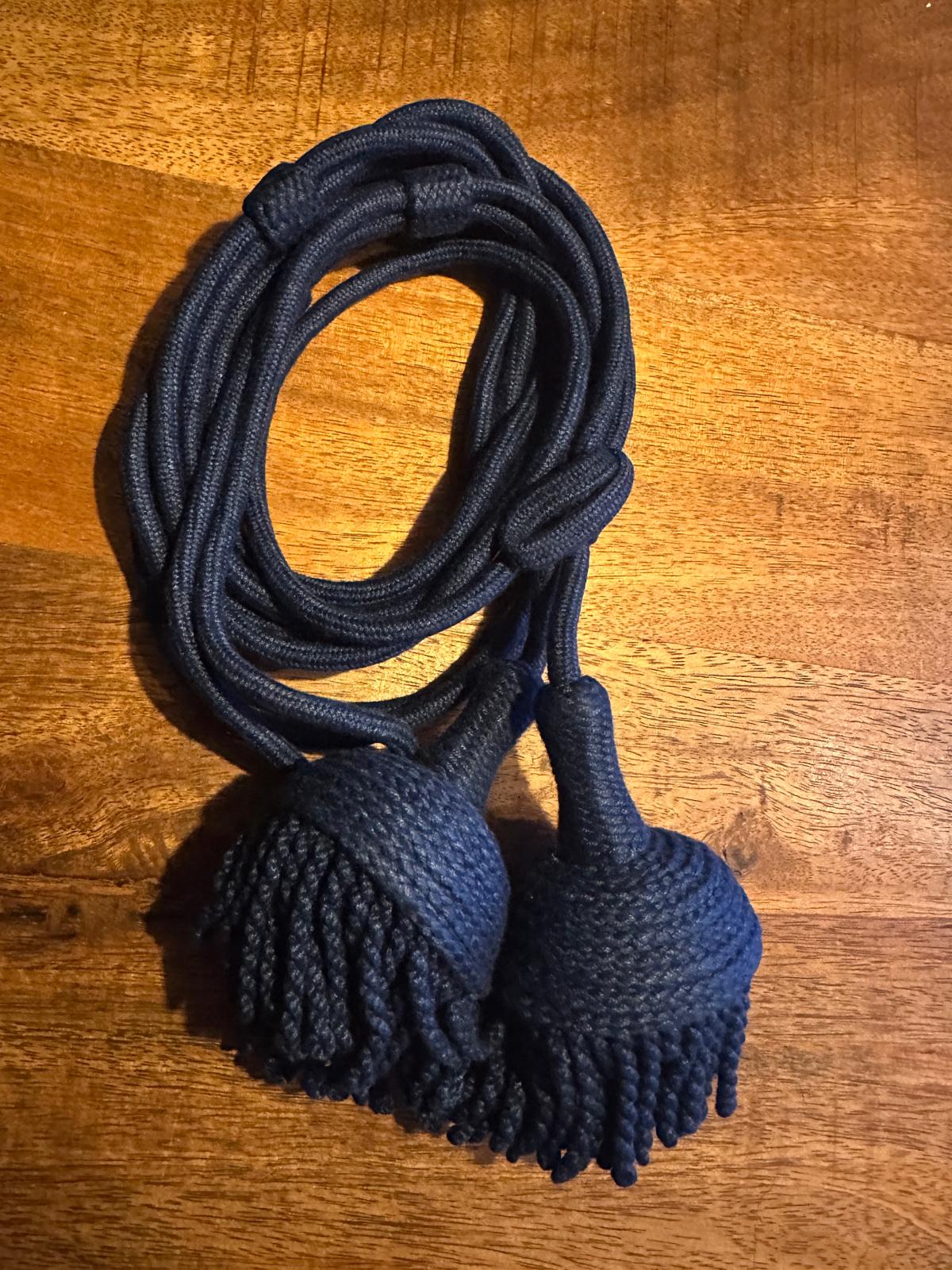 Fouragère Nassau - blauw – katoen/wol met handgedraaide franje 4 cm (Atelierselectie) - InDef