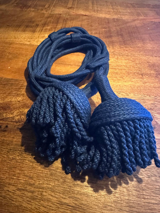 Fouragère Nassau - blauw – katoen/wol met handgedraaide franje 4 cm (Atelierselectie) - InDef