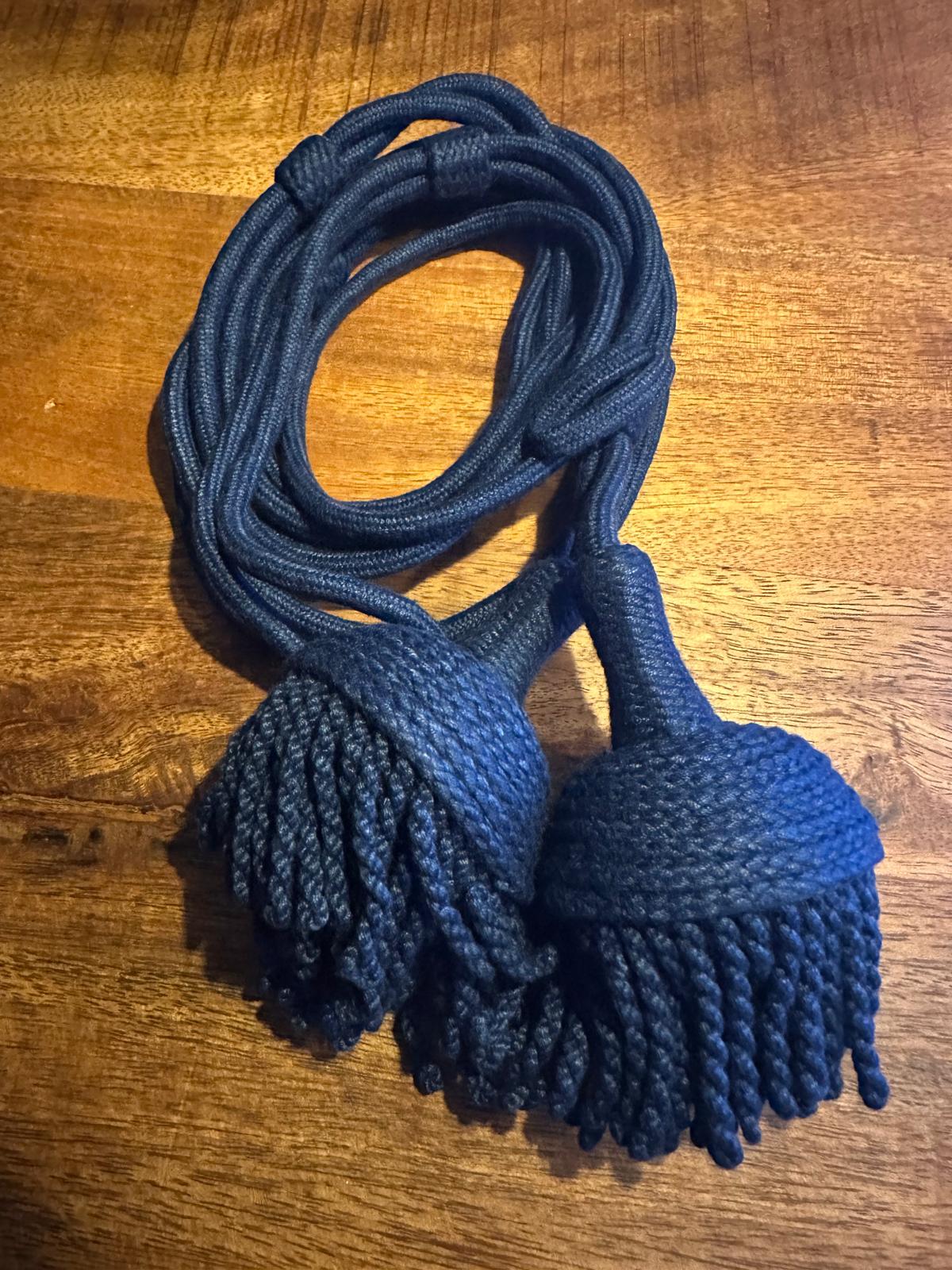 Fouragère Nassau - blauw – katoen/wol met handgedraaide franje 4 cm (Atelierselectie) - InDef
