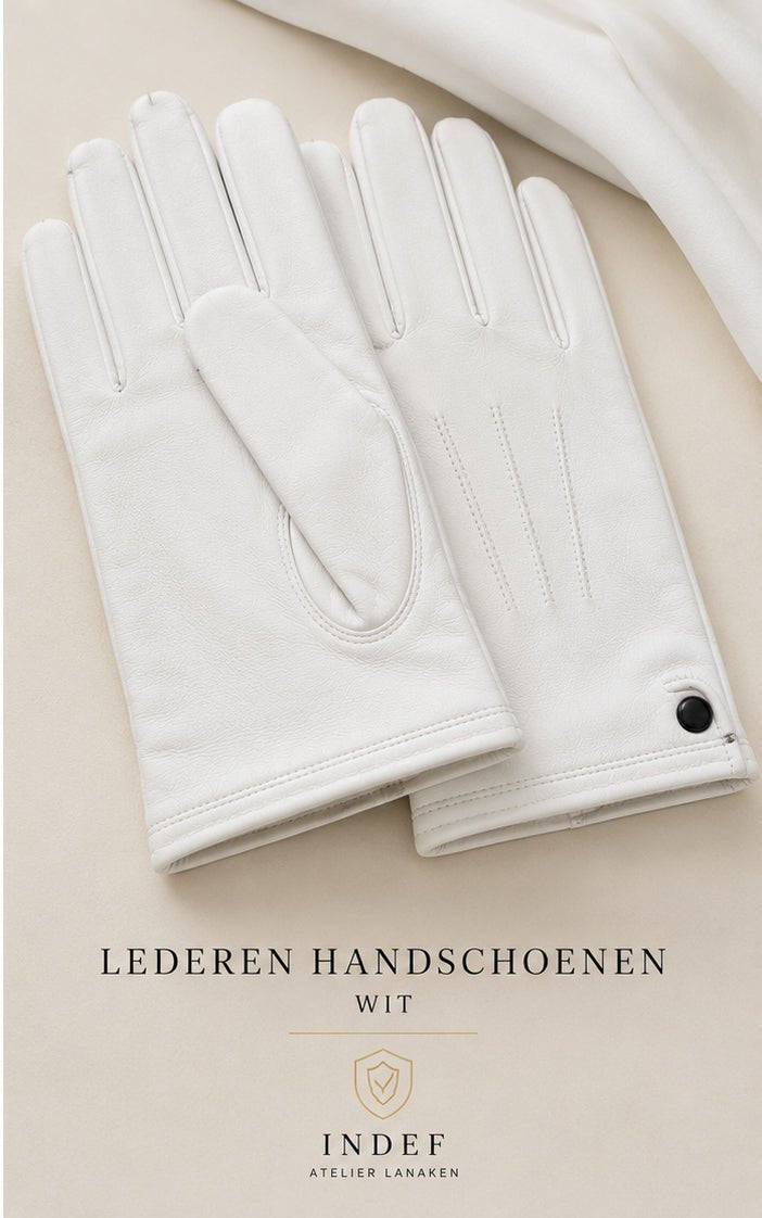 Lederen handschoenen wit – ceremonieel & formal wear - InDef
