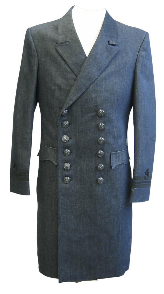 Ontwikkelmodel van formele overcoat in denimlook stof