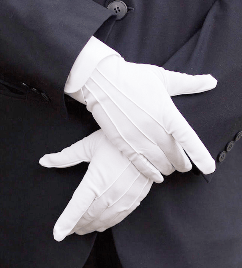 Witte Ceremoniële Handschoenen (katoen) - InDef