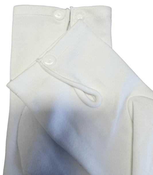 Witte katoenen handschoenen met kunststof drukknoop - InDef